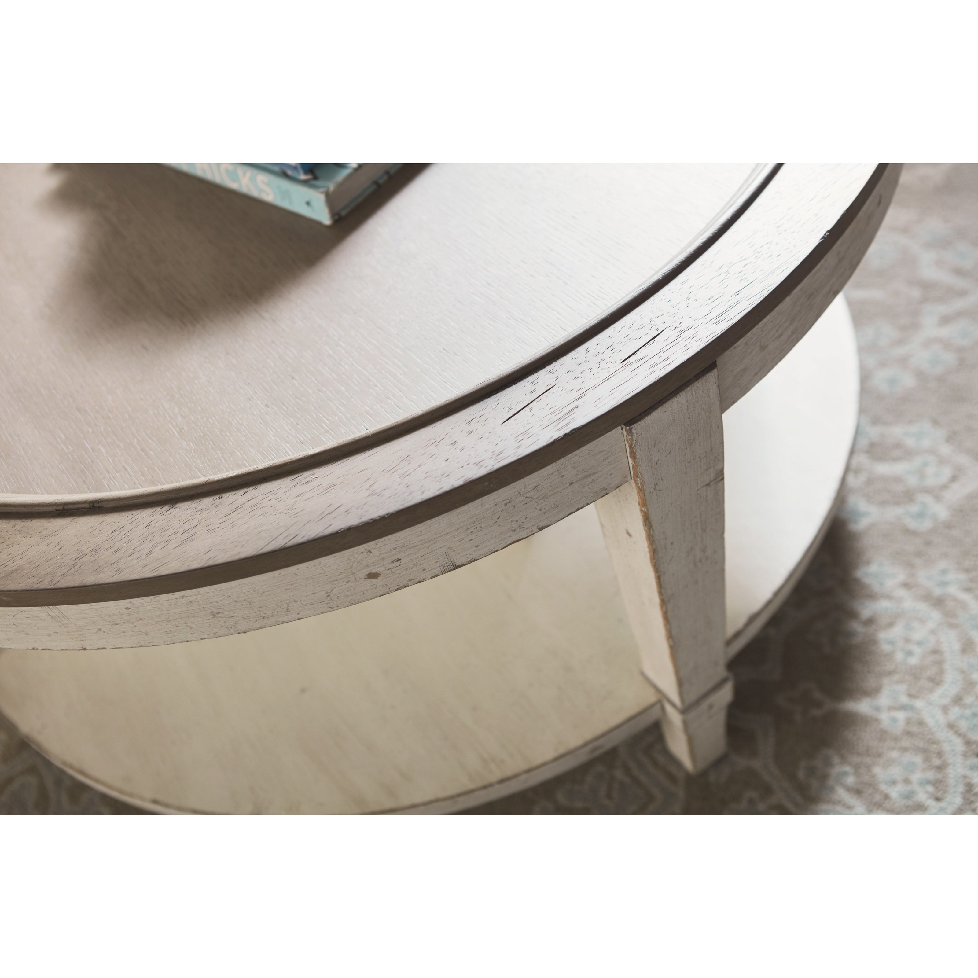 Bassett Bella CTB65720605 Cottage Round Cocktail Table with Shelf